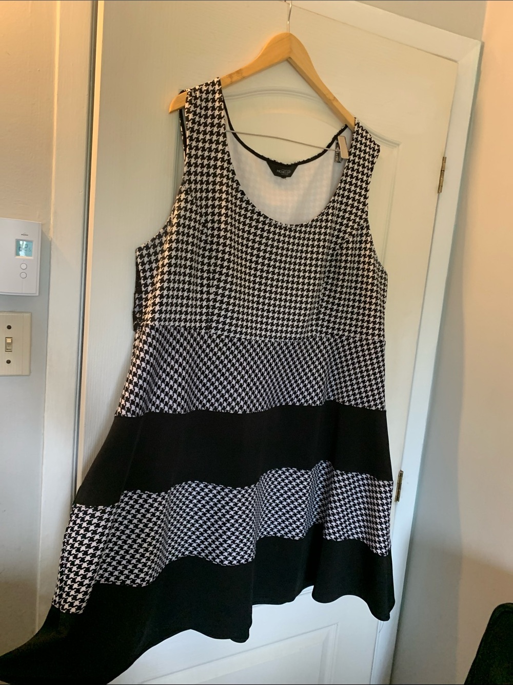 Black & White Houndstooth Swing Dress 3X